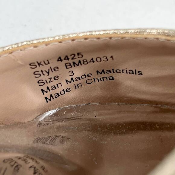 Badgley Mischka Girls Metallic Dress Shoes 3 Rhinestones Light Gold BM84031 - Picture 7 of 14